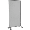 Interion® Mobile Office Partition Panel, 36-1/4"W x 75"H, Gray