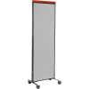 Interion® Mobile Deluxe Office Partition Panel, 24-1/4"W x 100-1/2"H, Gray