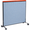 Interion® Mobile Deluxe Office Partition Panel, 48-1/4"W x 46-1/2"H, Bleu