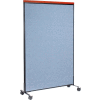Interion® Mobile Deluxe Office Partition Panel, 48-1/4"W x 76-1/2"H, Bleu