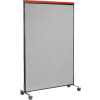 Interion® Mobile Deluxe Office Partition Panel, 48-1/4"W x 76-1/2"H, Gray