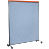 Interion® Mobile Deluxe Office Partition Panel, 60-1/4"W x 76-1/2"H, Bleu