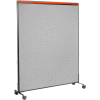 Interion® Mobile Deluxe Office Partition Panel, 60-1/4"W x 76-1/2"H, Gray