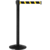 Global Industrial™ Barrière de ceinture rétractable, 39 » Black Post, 7-1/2' Ceinture Noire/Jaune - Qté par paquet : 2