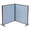 Interion® Freestanding 2-Panel Corner Room Divider, 36-1/4"W x 42"H Panels, Bleu