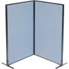 Interion® Freestanding 2-Panel Corner Room Divider, 36-1/4"W x 60"H Panels, Bleu