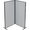 Interion® Freestanding 2-Panel Corner Room Divider, 36-1/4"W x 72"H Panels, Gray