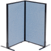 Interion® Freestanding 2-Panel Corner Room Divider, 24-1/4"W x 42"H Panels, Bleu