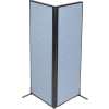 Interion® Freestanding 2-Panel Corner Room Divider, 24-1/4"W x 72"H Panels, Blue