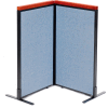 Interion® Deluxe Freestanding 2-Panel Corner Room Divider, 24-1/4"W x 43-1/2"H Panels, Bleu