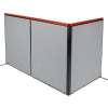 Interion® Deluxe Freestanding 3-Panel Corner Room Divider, 48-1/4"W x 61-1/2"H Panels, Gray