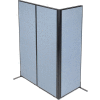 Interion® Freestanding 3-Panel Corner Room Divider, 24-1/4"W x 72"H Panels, Bleu