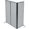 Interion® Freestanding 3-Panel Corner Room Divider, 24-1/4"W x 72"H Panels, Gray