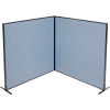 Interion® Freestanding 2-Panel Corner Room Divider, 60-1/4"W x 60"H Panels, Bleu