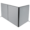 Interion® Freestanding 3-Panel Corner Room Divider, 60-1/4"W x 72"H Panels, Gray