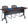 Interion® Table d’entraînement Flip-Top, 60"L x 24"W, Noyer