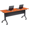 Interion® Table d’entraînement Flip-Top, 72"L x 24"W, Cherry