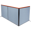 Interion® Deluxe Freestanding 3-Panel Corner Room Divider, 60-1/4"W x 61-1/2"H, Bleu