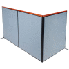 Interion® Deluxe Freestanding 3-Panel Corner Room Divider, 60-1/4"W x 73-1/2"H, Bleu