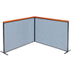 Interion® Deluxe Freestanding 2-Panel Corner Room Divider, 60-1/4"W x 43-1/2"H, Bleu
