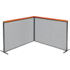 Interion® Deluxe Freestanding 2-Panel Corner Room Divider, 60-1/4"W x 43-1/2"H, Gray