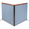Interion® Deluxe Freestanding 2-Panel Corner Room Divider, 60-1/4"W x 61-1/2"H, Bleu
