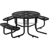 Global Industrial 46" Wheelchair Accessible Round Outdoor Steel Picnic Table, Black