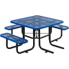 Table de pique-nique carrée Global Industrial™ 46 », accessible en fauteuil roulant, bleu