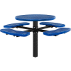 Global Industrial™ 46 » Table de pique-nique ronde au montage au sol, métal déployé, bleu