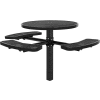 Table de pique-nique ronde industrielle™ mondiale de 46 pouces, en support au sol, conforme ADA, noir