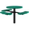 Table de pique-nique ronde industrielle™ mondiale de 46 pouces, en montage au sol, conforme ADA, verte