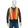 Global Industrial Hi-Vis Safety Vest, 2" Lime/Reflective Strips, Polyester Mesh, Orange, One Size