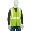 Global Industrial Class 2 Hi-Vis Safety Vest, 2" Reflective Strips, Polyester Solid, Lime, Size L/XL