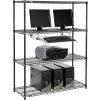 Nexel™ 4 tablettes fil ordinateur LAN Workstation avec plateau de clavier, W 48" x 18 « P x 63 » H, noir
