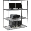 Nexel™ 4-étagère fil LAN poste informatique, 48" W x 24 H « D x 63 », noir