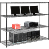Nexel™ 4-étagère fil LAN poste informatique, 72" W x 24 H « D x 63 », noir