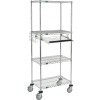 Nexel™ 4-Shelf mobile station de travail de fil d’ordinateur avec le plateau de clavier, 30 "W x 18" D x 79 "H, chrome