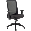 Chaise de bureau ® Interion avec le dos moyen et les bras réglables, tissu, noir