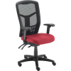 Interion® chaise de bureau mesh avec le dos élevé et les bras réglables, tissu, rouge