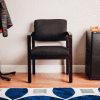 Interion® Fabric Guest Chair - Black with Cherry Frame
