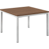 Interion® Table d’extrémité en bois avec cadre en acier - 24 po x 24 po - Noyer