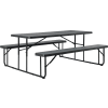 Global Industrial™ Table de pique-nique en plastique pliante de 6', charbon de bois