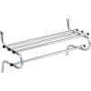 Interion® Wall Mount Coat & Towel Rack avec étagère, 36"W, Chrome