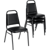 Chaise de banquet Interion® avec dossier carré, vinyle, épaisseur d’assise 1-1/2 », noir - Qté par paquet : 4