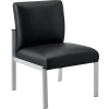 Interion® fauteuil de réception en cuir synthétique sans bras, noir w / silver cadre