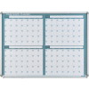 Global Industrial® Magnetic Dry Erase Four Month Calendar Board, Surface en acier, 48"W x 36"H