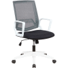 Interion® Chaise de travail en maille avec siège en tissu, noir avec cadre blanc