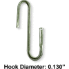 Azar Displays 700024, Curve Hook For Gridwall, 0.5"W x 2.25"L, Metal