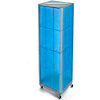 Azar Displays 700406-BLU Four-Sided Spinning Pegboard Floor Display W/ Wheels, 16" x 60", Blue
