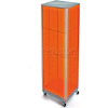 Azar Displays 700406-ORG Four-Sided Spinning Pegboard Floor Display W/ Wheels, 16" x 60", Orange